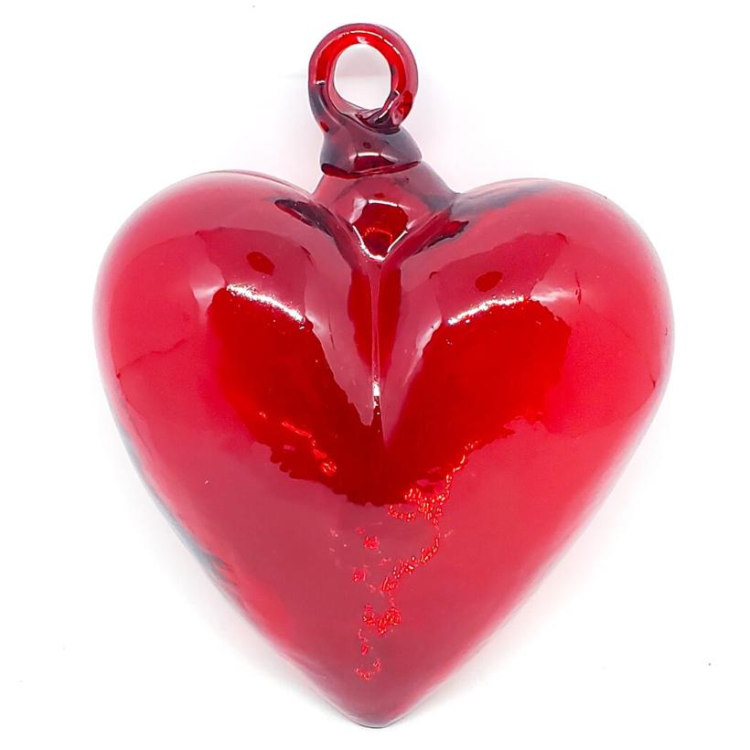Sale Items / Red 5.1 inch Large Hanging Glass Hearts  / These beautiful hanging hearts will be a great gift for your loved one.